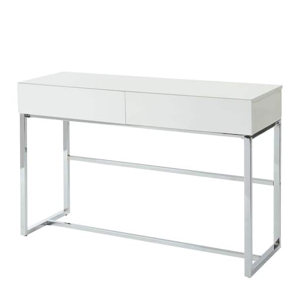 Furniture of America Sharpay 48 in. White Standard Rectangle Wood Console Table with Drawers