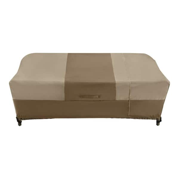 38 in. L x 77.3 in. W x 31 in. H Beige Patio Furniture Loveseat and Sofa (2-In-1) Cover