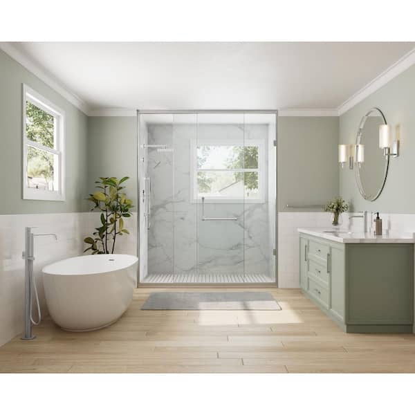 ClassicRain 3 in 1 Square with Valve 3-Spray Dual Wall Mount 10 in. Fixed and Handheld Shower Head 2.5 GPM in Chrome