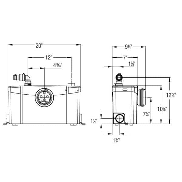 Saniflo Saniplus White Macerating Pump with High Water Alarm