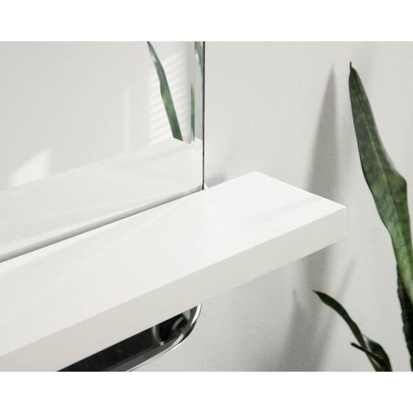 22 X 30 Fosset Frameless Mirror With Shelf White - Kate & Laurel