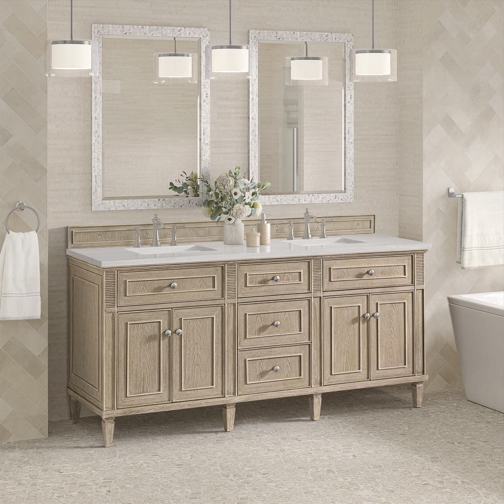 Lorelai 71.88 in. W x 23.5 in. D x 32.88 in. H Bath Vanity Cabinet Without Top in Whitewashed Oak price history on PriceWatchPro
