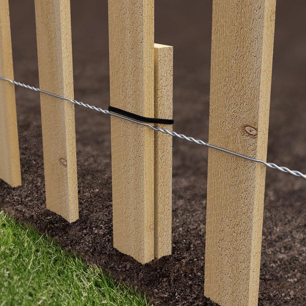 White Cedar Wood Garden Picket Fence, 16'' H x 8' L (4-Pack)
