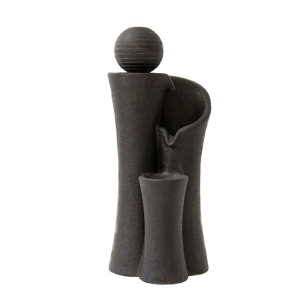 XBRAND Water Fountain Modern Sphere Curve Cascading 41 in. Tall Resin