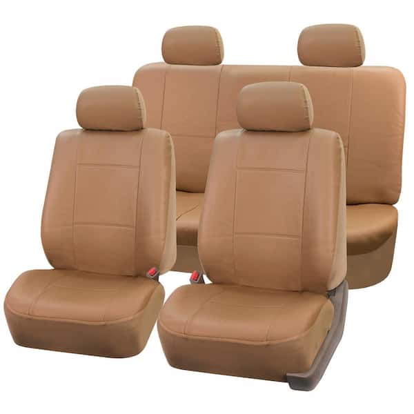 FH Group PU Leather 47 in. x 23 in. x 1 in. Full Set Seat Covers