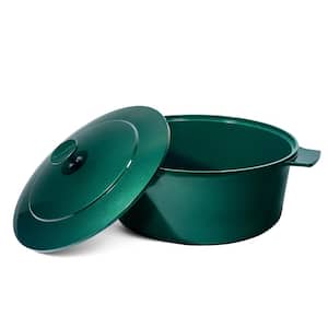 Emerald Green 5 qt. Round Aluminum Ultra-Durable Nonstick Diamond Infused Sparkled Coating Dutch Oven