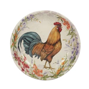 Floral Rooster 36.43 fl.oz. Assorted Colors Earthenware Soup Bowl Set Of 4