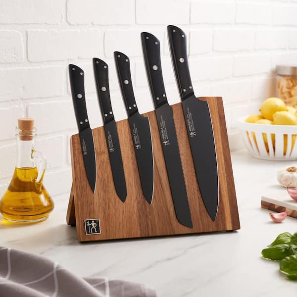 HENCKELS Noir 6-Piece Stainless Steel Full Tang Knife Magnetic