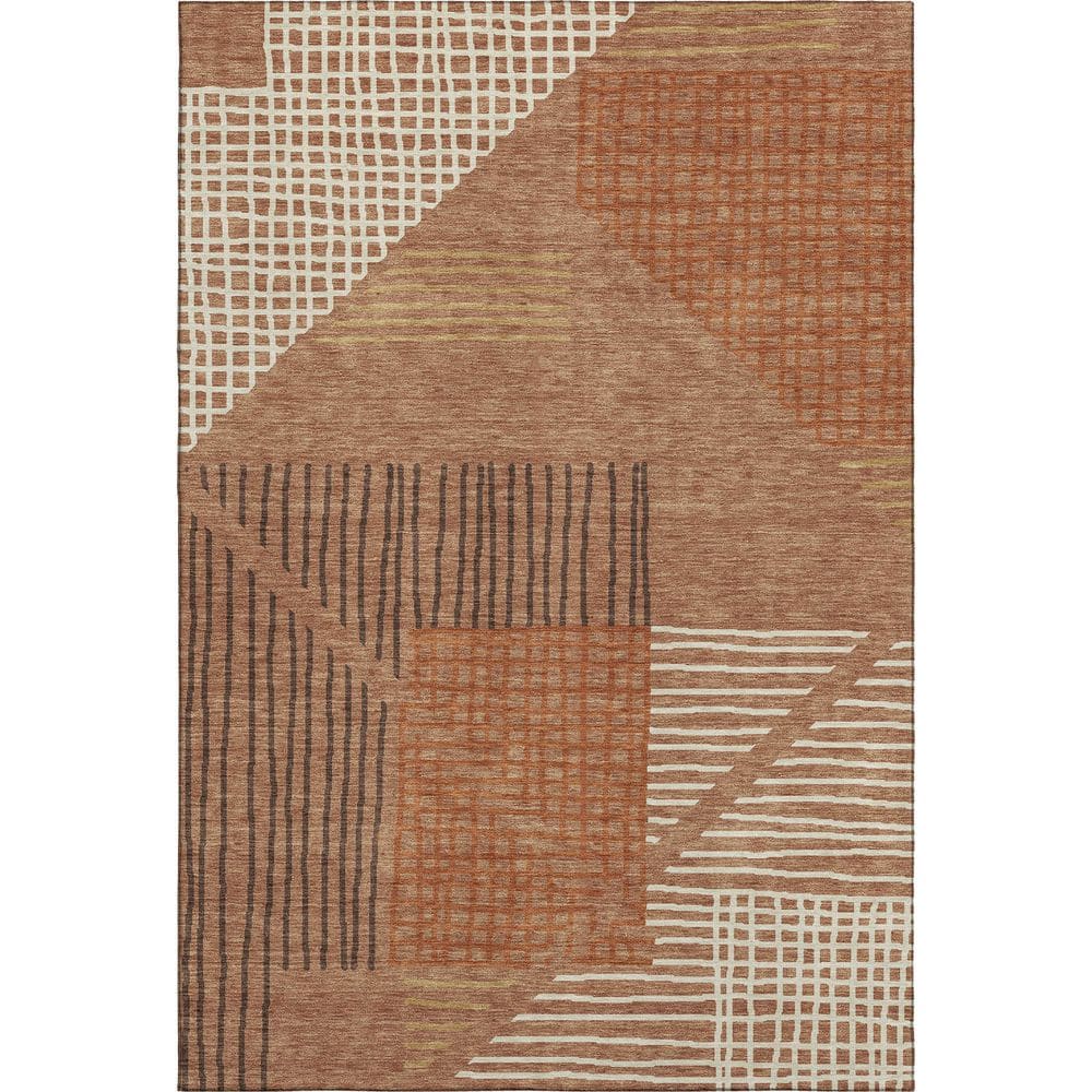 Mayfield Premium Machine Washable Abstract AMF2270 Paprika 5 ft. x 7 ft. 6 in. Area Rug price history on PriceWatchPro