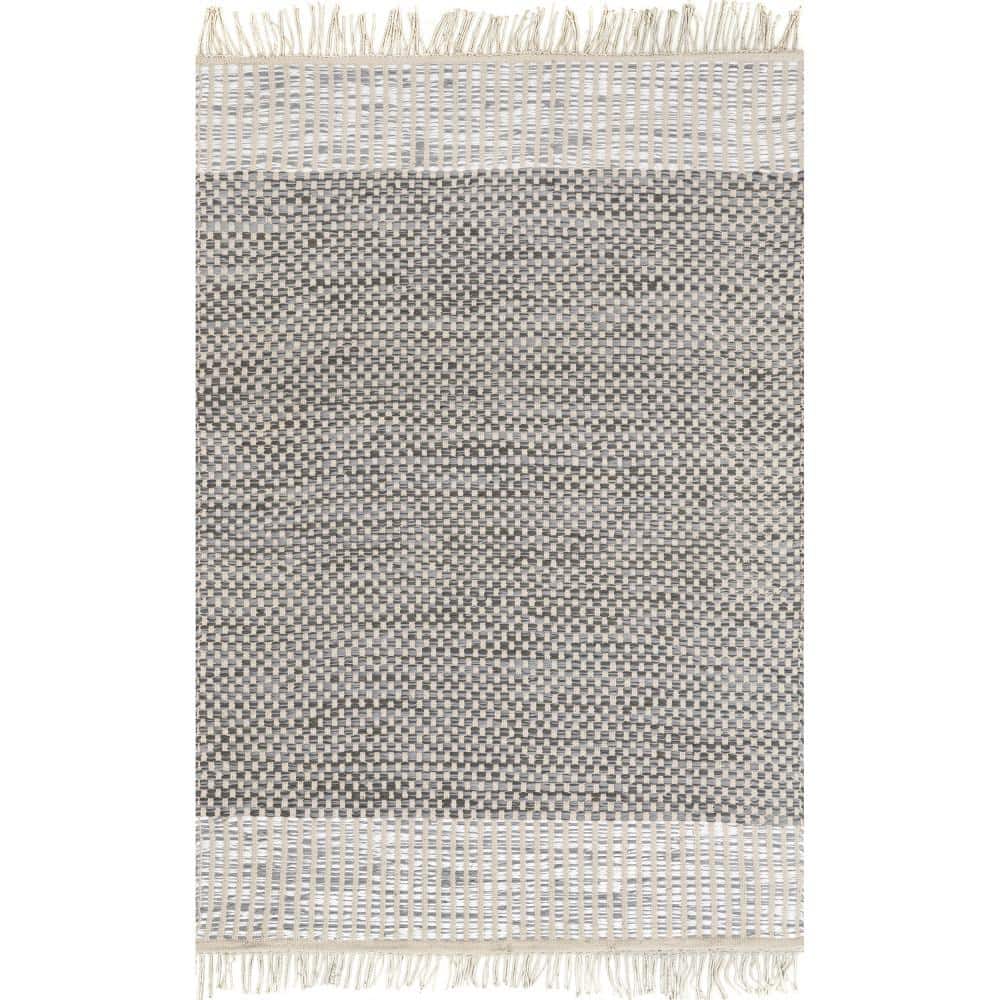 Light Gray Pattern Rug nuLOOM Daiya Casual Cotton/Jute Light Gray 5 ft. x 8 ft. Modern Area ...