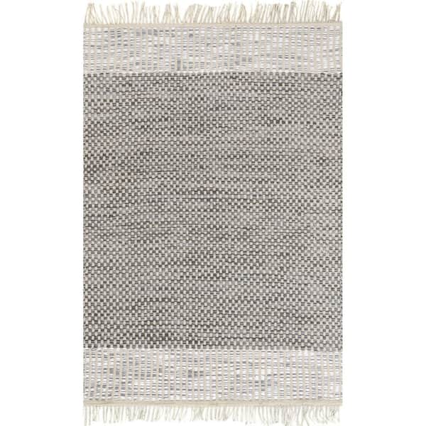 nuLOOM Daiya Casual Cotton/Jute Light Gray 5 ft. x 8 ft. Modern Area Rug