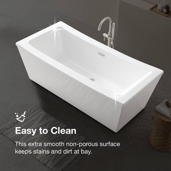 Terra 70 in. Acrylic Double Slipper Flatbottom Non-Whirlpool Center Drain Bathtub in White Terra 70 in. Acrylic Double Slipper Flatbottom Non-Whirlpool Center Drain Bathtub in White