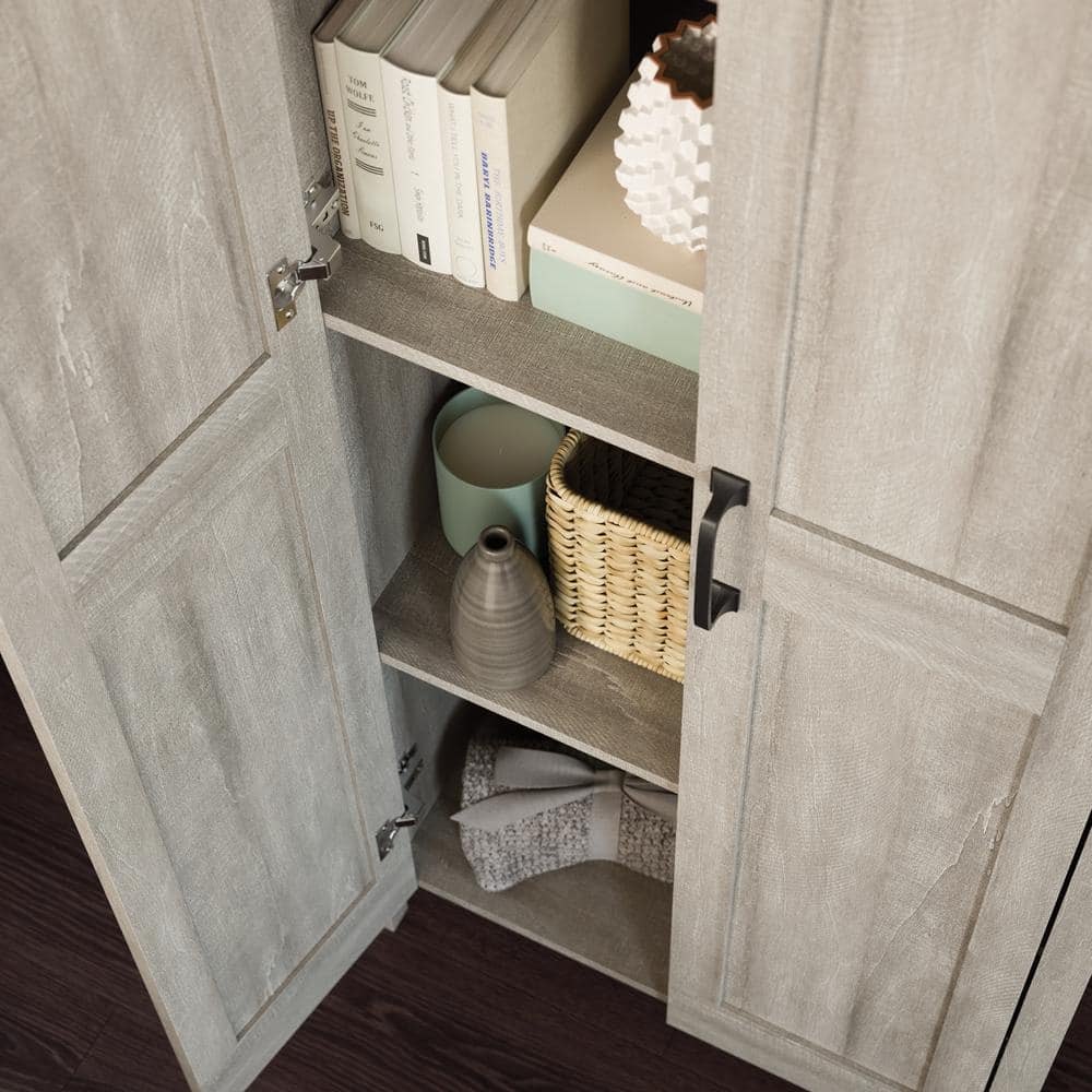 Spring Maple Two-Door Living Room Storage Cabinet with Adjustable Shelving