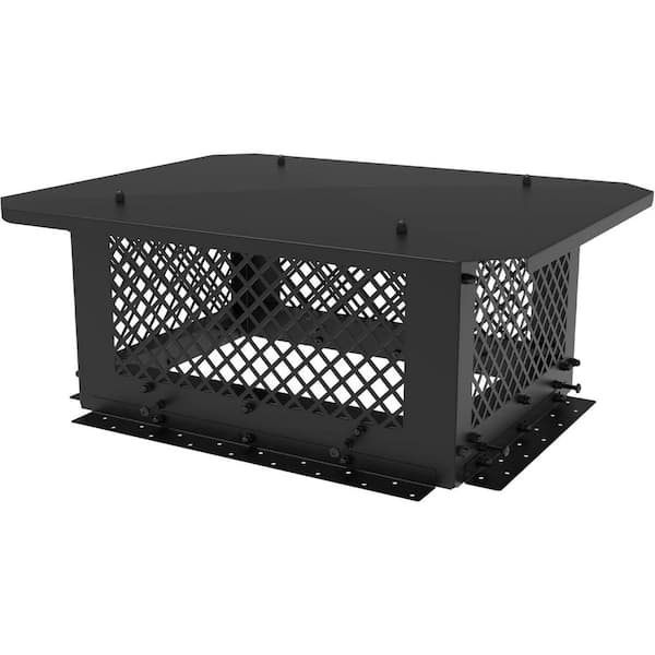 Mximu 10 in. x 19 in. Black Galvanized Steel Fireplace Chimney Caps for Outside
