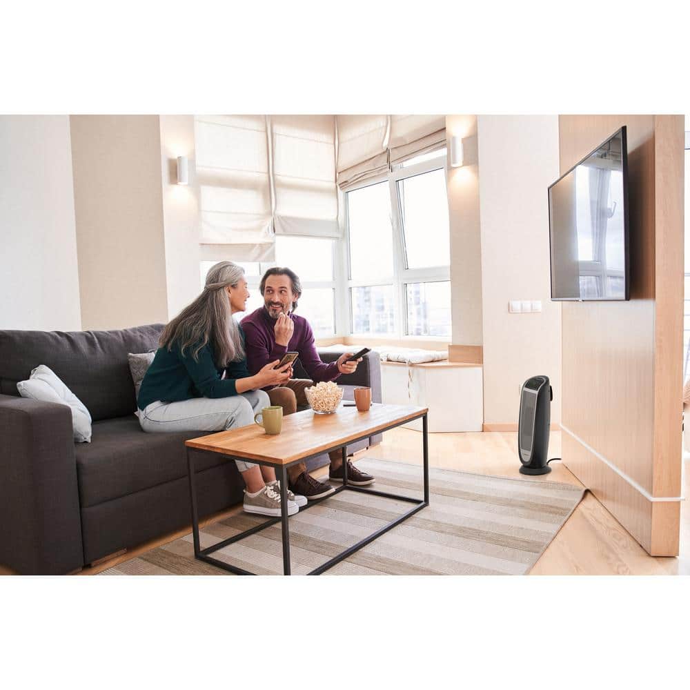 Lasko 23" Black Ceramic Electric Tower Heater with Remote