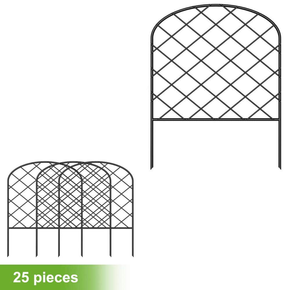 Oumilen 17 in. x 13 in., No-Dig Fence Border, No-Installation 1-Piece ...