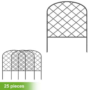 17 in. x 13 in., No-Dig Fence Border, No-Installation 1-Piece Garden Fence, Rustproof Metal, Diamond Shape (10-Pieces)