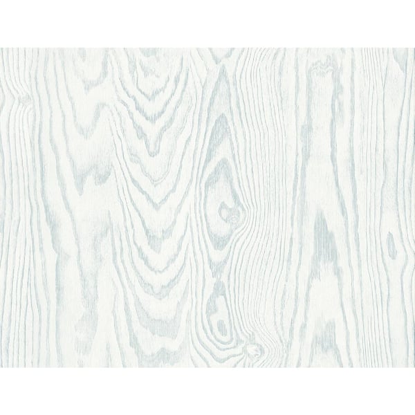 Seabrook Designs 60.75 sq. ft. Soft Blue Kyoto Faux Woodgrain Stringcloth Paper Unpasted Wallpaper Roll
