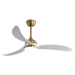 Modern 52 in. Indoor Gold Ceiling Fan with 6 Speed Wind 8 Blades Remote Control Reversible DC Motor with Light