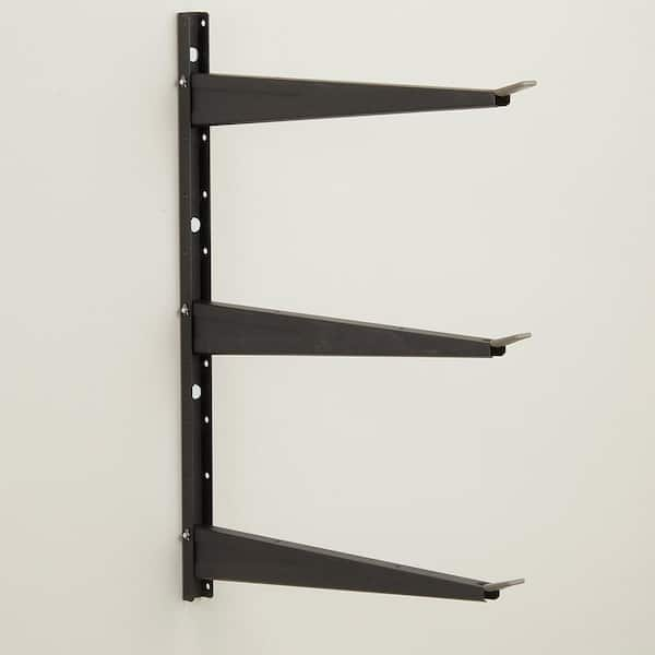 1pc Wall Mounted Storage Rack,Black Self Adhesive Storage Shelf