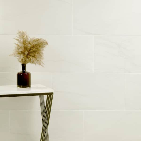 MSI Alexandra White 12 in. x 24 in. Matte Porcelain Marble Look