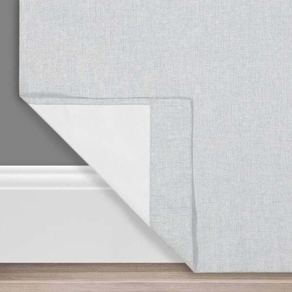 Absolute Zero Gabriella Light Grey Polyester Solid 40 in. W x 84 in. L Lined Noise Cancelling Thermal Grommet Blackout Curtain - image 4