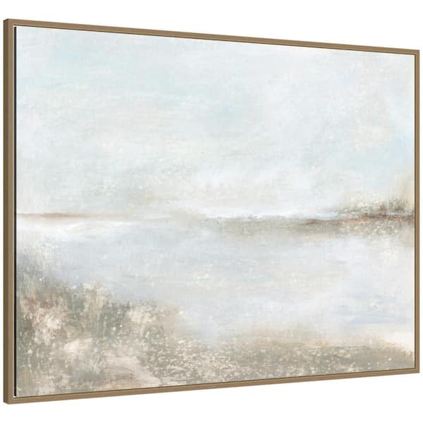 Sylvie "Restore Blue Abstract Landscape" by Naomi Hink NLS Design Abstract Framed Canvas Art Print 32 in. x 42 in.