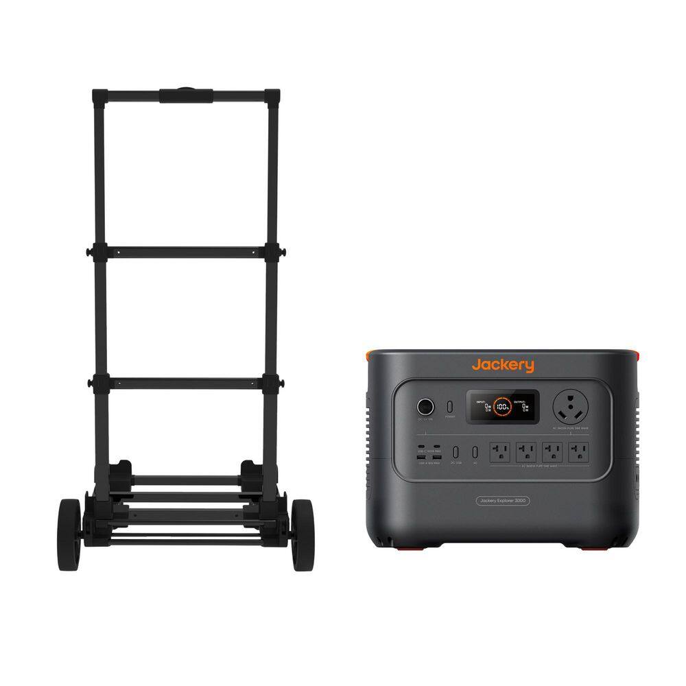 3600W/7200W Peak Push Button Start Portable Power Station Explorer 3000 v2 w/1 Trolley, Essential Home Backup & Outdoors