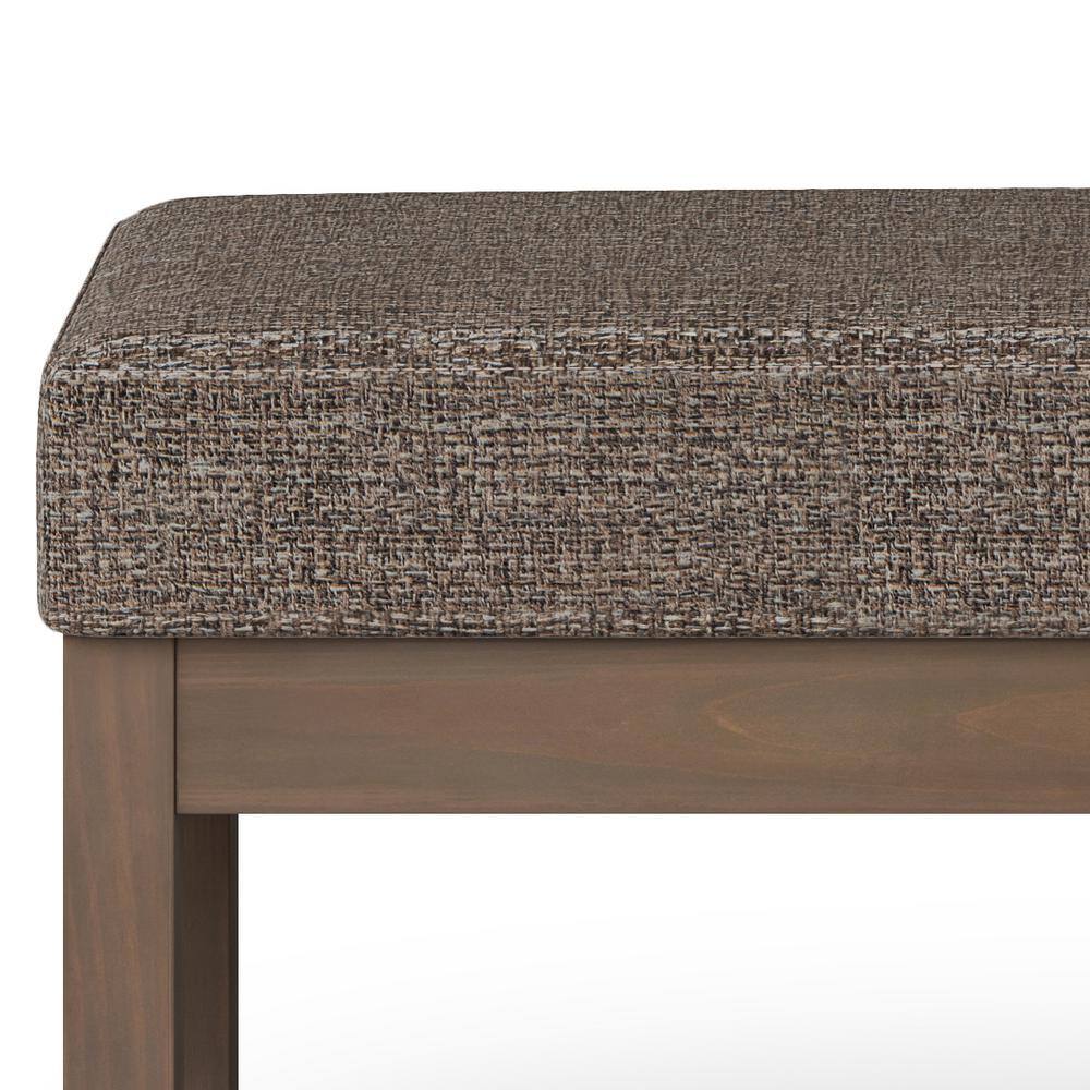 Milltown Mink Brown Tweed Fabric Upholstered Bench