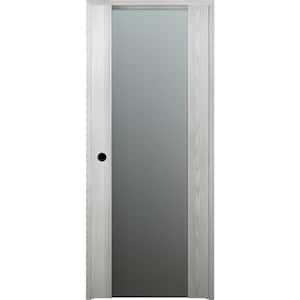 Vona 202 24in.x 84in. Left-Hand Frosted Glass Solid Composite Core Ribeira Ash Wood Single Prehung Interior Door
