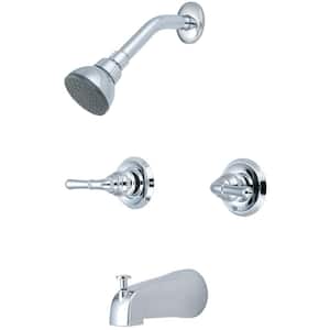 Elite 2-Handle 1-Spray Tub and Shower Faucet in Polished Chrome (Valve Included)