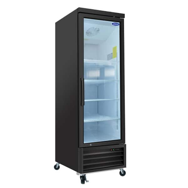 Aoibox 33.54 in.19.3 Cu. Ft. Commercial Merchandising Refrigerator with Swing Glass Door and LED Top Panel in Black