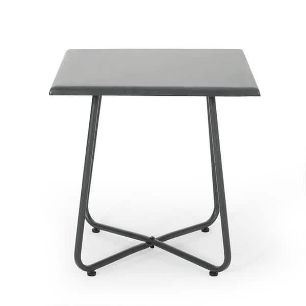 Sudzendf 18.75 in. H Metal Outdoor Side Table in Gray