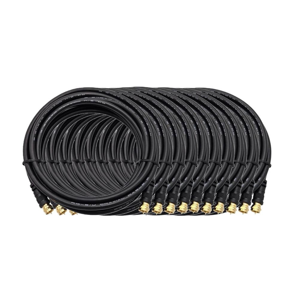 6 ft. (18AWG) RG-6 F-Type Shielded Coaxial Cable-Black 10-Pack price history on PriceWatchPro