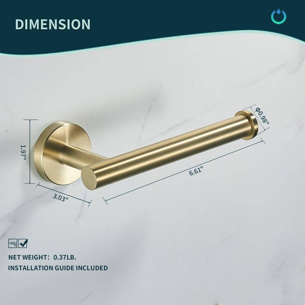 Polished Gold Stainless Steel 5-Piece Bathroom Hardware Set