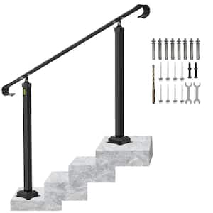 Handrails for Outdoor Steps Fit 3 to 5 Steps Outdoor Stair Railing Wrought Iron Handrail Hand railing for Concrete Steps
