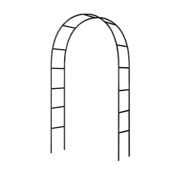 Oyezvary 94.5 in. x 55 in. Modular Metal Pavilion Arbor Wedding Arch for Backdrops, Gardens, and Climbing Plants, Black