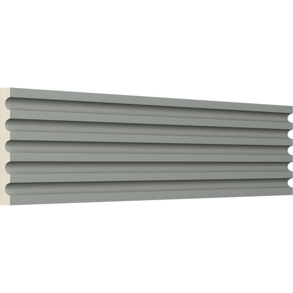 Primed Polyurethane Fluted Crown Molding, 78.75" Length