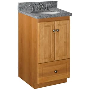 Ultraline 18 in. W x 21 in. D x 34.5 in. H Bath Vanity Cabinet without Top in Natural Alder