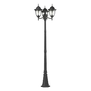 Central Square 3-Light Charcoal Outdoor Post Lamp