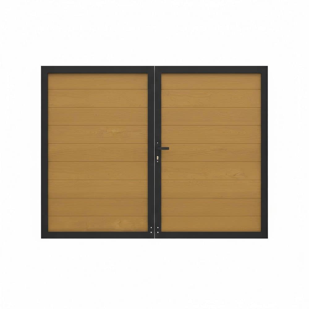 Outdoor 6 ft. W x 6 ft. H Teak Composite Panel Fence Gate Kit for Garden Privacy price history on PriceWatchPro