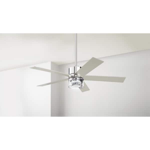 Hampton Bay Crysalis 52 in. Integrated CCT with Bubble Indoor Chrome Ceiling Fan with Remote Control AK376-CH - The Home Depot
