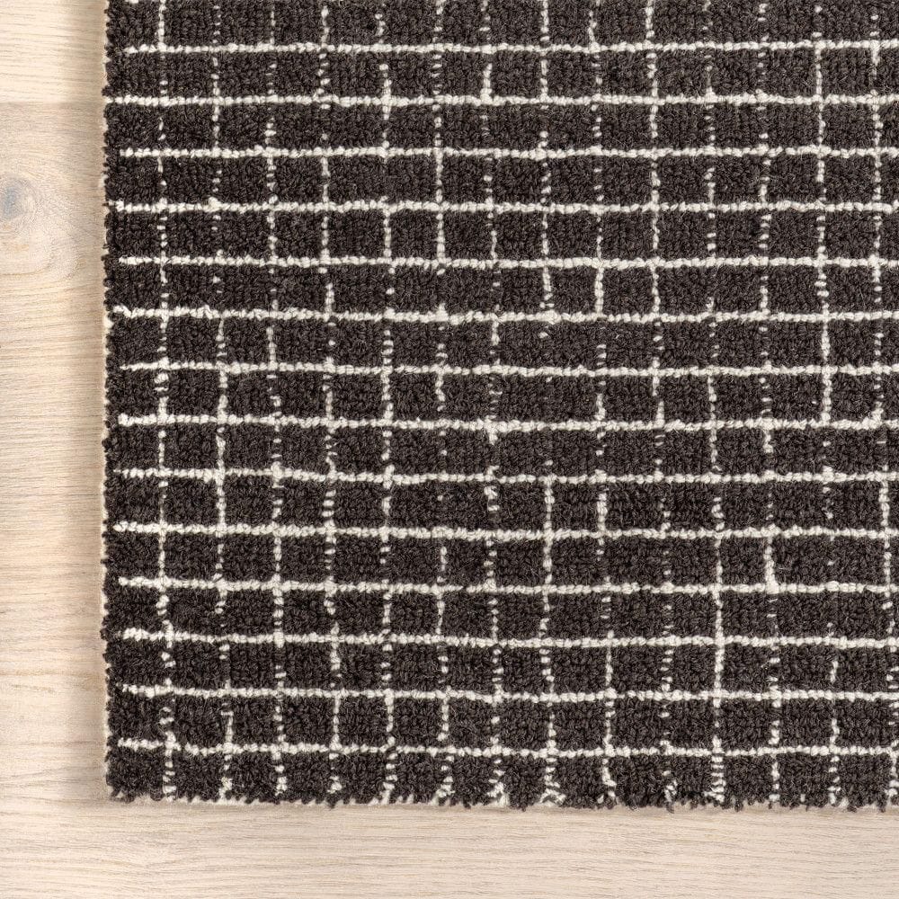 Melrose Charcoal Hand-Tufted Wool Area Rug 3' x 5'