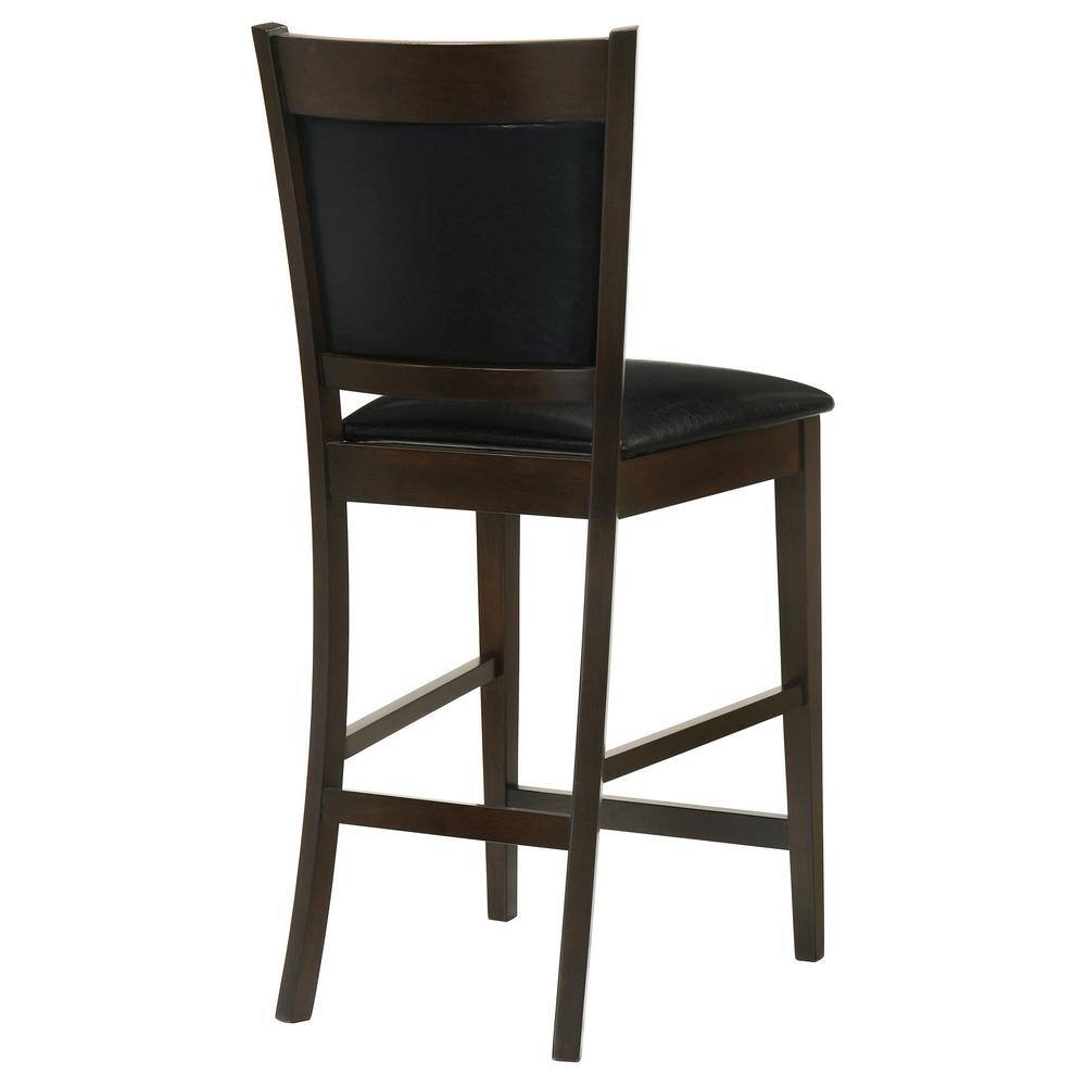 Espresso Black Leatherette 39.75" Transitional Counter Stool