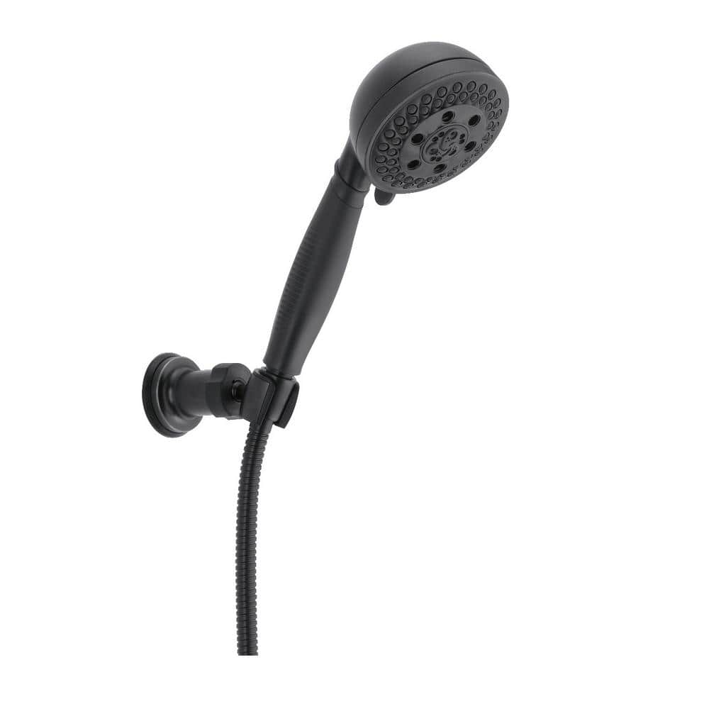 5-Spray Patterns 1.75 GPM 4.09 in. Wall Mount Handheld Shower Head with H2Okinetic in Matte Black price history on PriceWatchPro