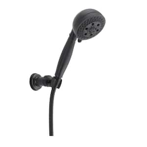 5-Spray Patterns 1.75 GPM 4.09 in. Wall Mount Handheld Shower Head with H2Okinetic in Matte Black