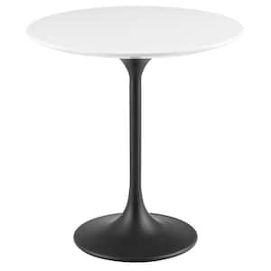 Lippa 20 in. Round Side Table in Black White