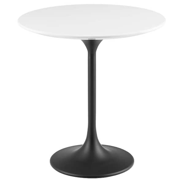 MODWAY Lippa 20 in. Round Side Table in Black White