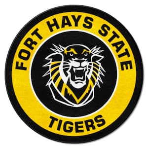 Fort Hays State Yellow 2 ft. Round Accent Rug