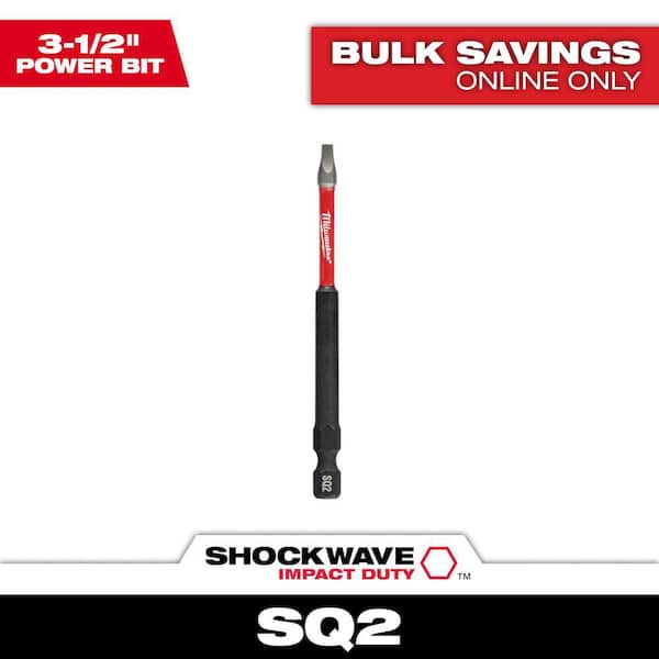 SHOCKWAVE Impact Duty 3-1/2 in. Square #2 Alloy Steel Screw Driver Bit (1-Pack)